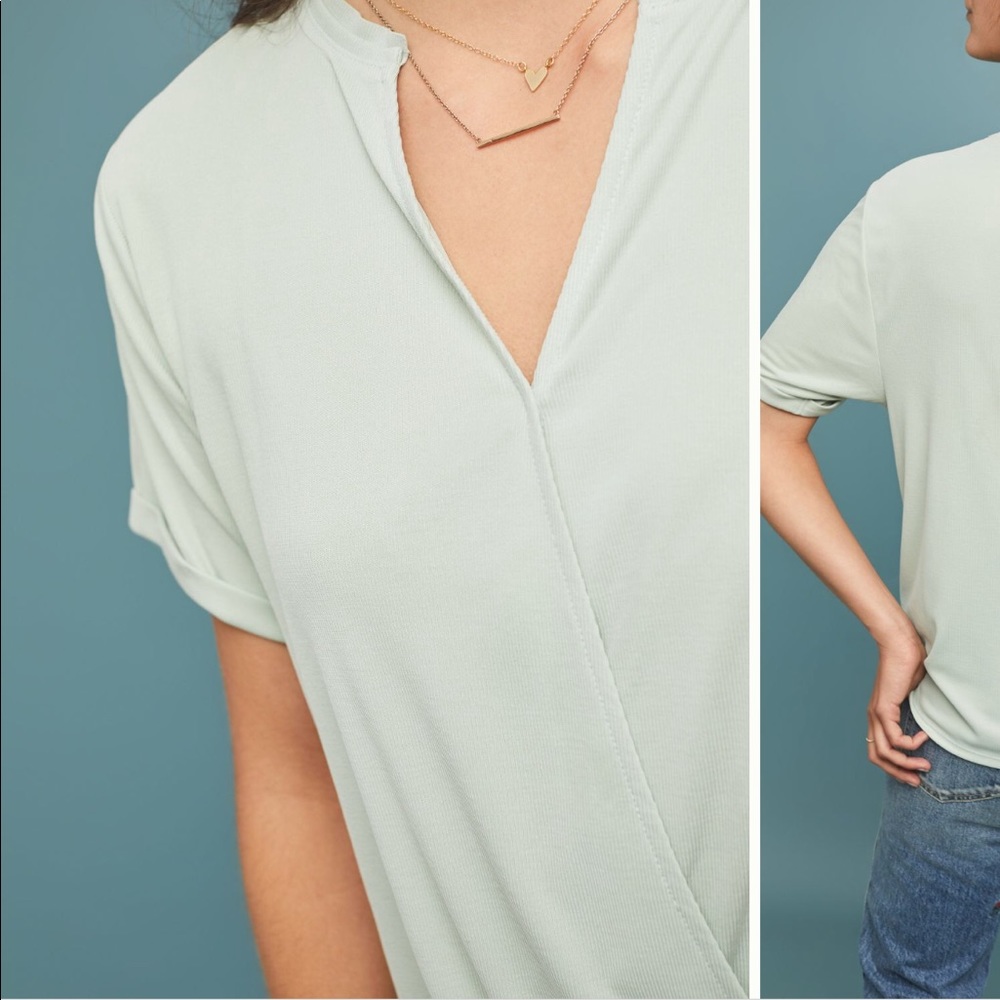 ✨🆕 Anthropologie Saturday/Sunday Amy Surplice Top - Picture 2 of 5